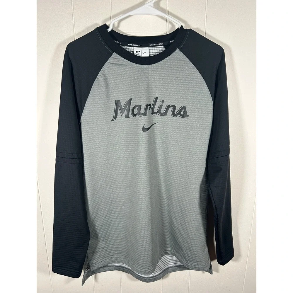 Nike Miami Marlins Authentic Collection Dri-FIT Baseball Top Mens M Gray